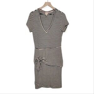 Anthropologie Dolan Malta Tie-Waist Dress Black & White Stripe Size Medium